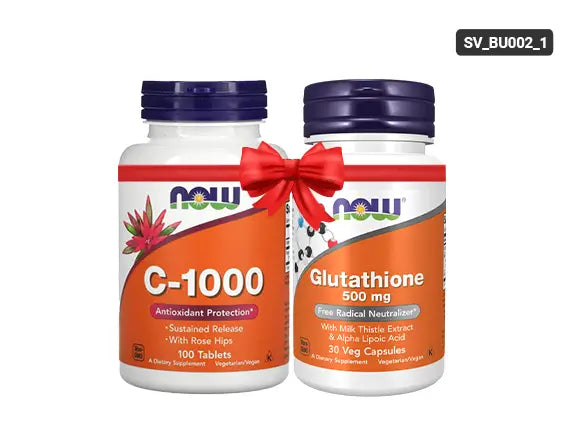 Now Vitamin C-1000 + Now Glutathione 500mg Bundle - SV_BU002_1 in Sri Lanka
